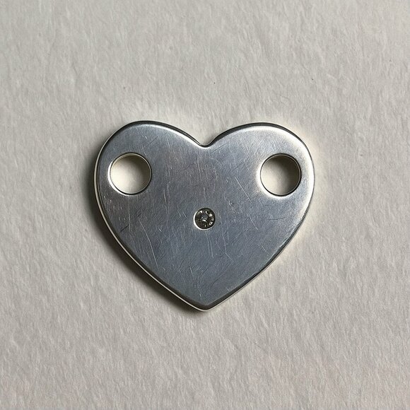Sterling Silver Heart Connector Pendant, 925, Genuine 0.50-Ct Diamond, ~1” - Picture 7 of 7
